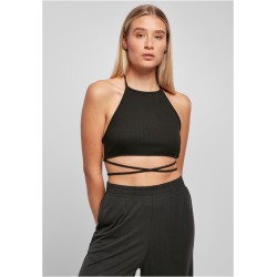 Ladies Rib Trapeze Cropped Top