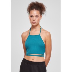 Ladies Rib Trapeze Cropped Top