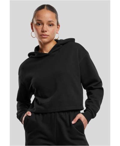 Ladies Oversized Cropped Light Terry Hoodie