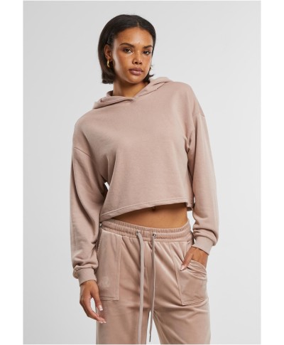 Ladies Oversized Cropped Light Terry Hoodie