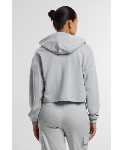 Ladies Oversized Cropped Light Terry Hoodie