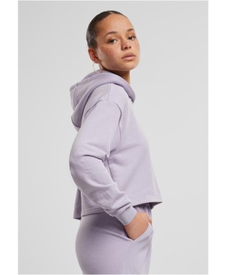 Ladies Oversized Cropped Light Terry Hoodie