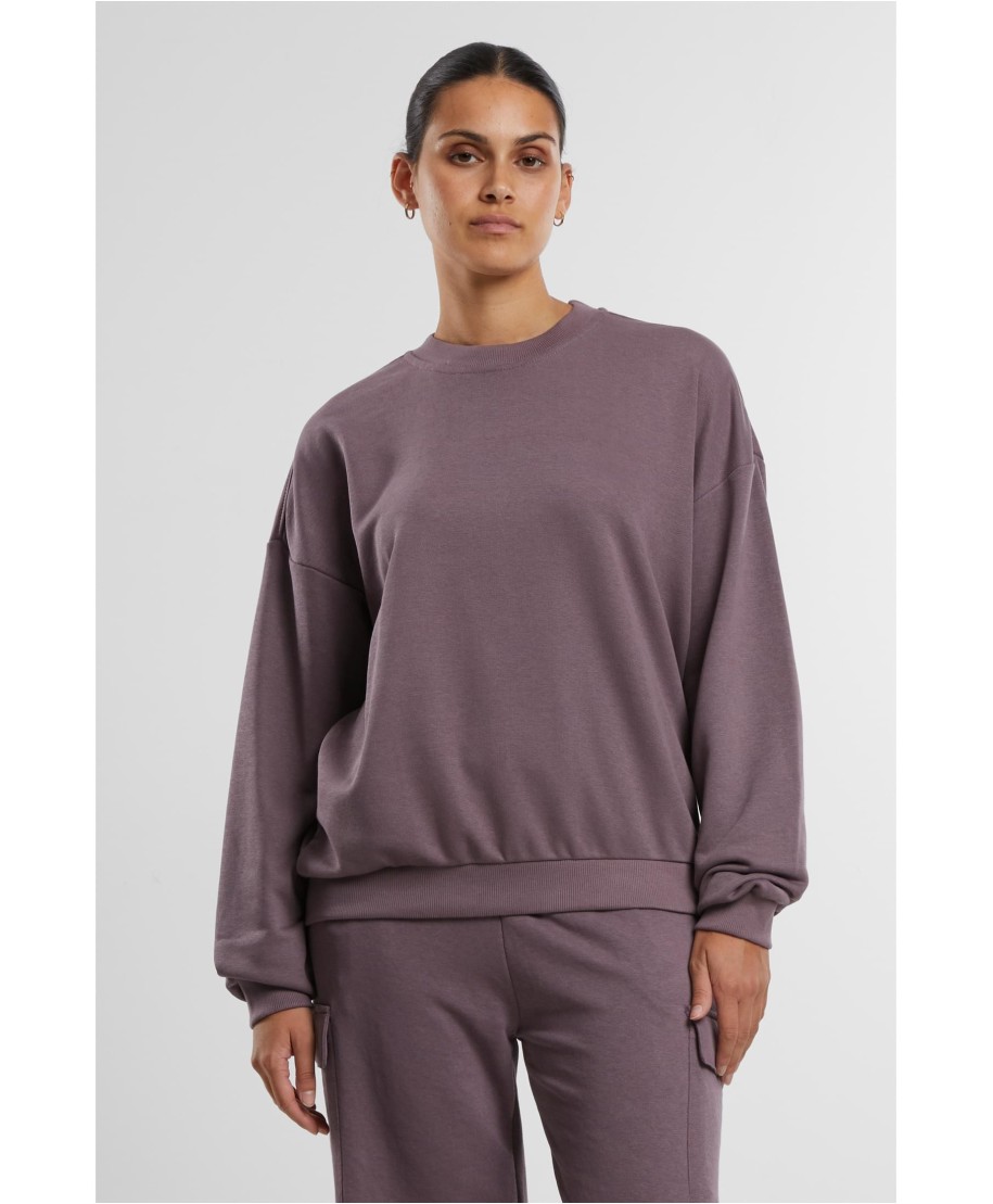 Ladies Oversized Light Terry Crewneck