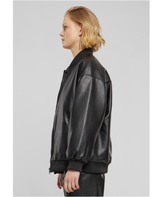 Ladies Synthetic Leather Bomber Jacket