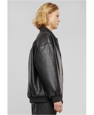 Ladies Synthetic Leather Bomber Jacket