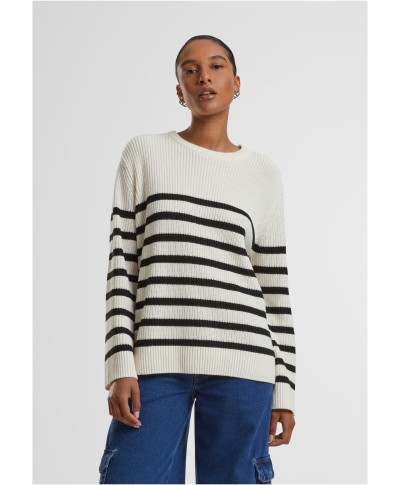 Ladies Rib Striped Sweater