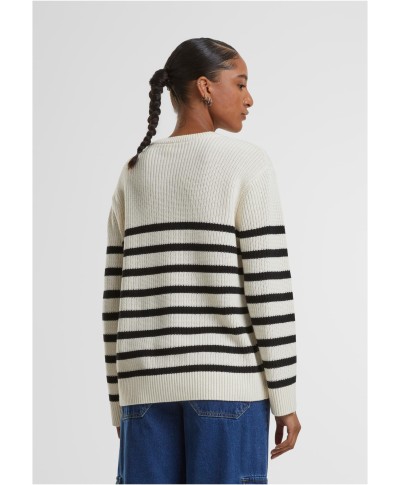 Ladies Rib Striped Sweater