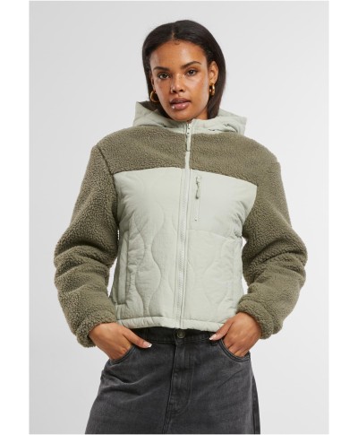 Ladies Sherpa Crinkle Nylon Mix Jacket